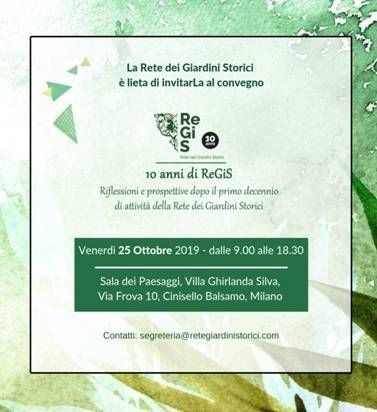 Convegno "10 anni di ReGiS" il 25 ottobre 2019